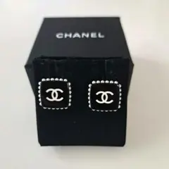 CHANEL シャネル ピアス ココマーク スクエア パール 15P ブラック