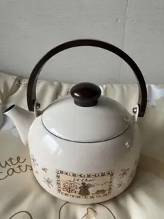 昭和レトロ ホーローケトル やかん くま柄 カントリー