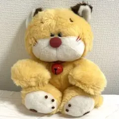 レトロオオイケぬいぐるみ　ねこ　オオイケ　ご確認の上ご購入（お支払い）お願します 難あり】オオイケ ぬいぐるみ 特大 ねこ 鈴 昭和レトロ かわいい