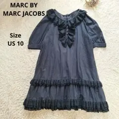 マークバイマークジェイコブス　コットンフリルワンピース　濃紺 大きいサイズ