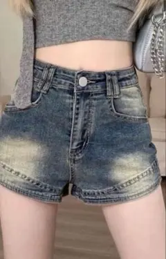 デニムショートパンツ Mサイズ フェード加工SHEIN