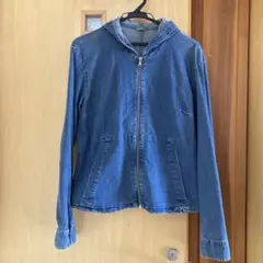 BENETTON デニムフードジャケット 青