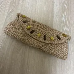 編み込みクラッチバッグ ⭐︎ビジュー付き！ショルダーバッグにも！