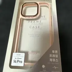 iPhone 14 Pro ケース ツートンフレーム ピンク