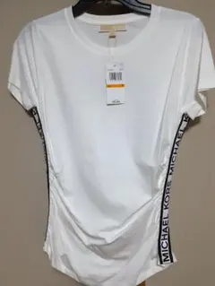 新品タグ付き　マイケルコース　ロゴテープラッチドTシャツ白　Sサイズのサムネイル