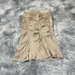 【ピンキーアンドダイアン】タイトスカート ベージュMミディ丈 スパイラル【美品】のサムネイル