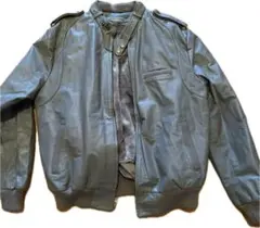 夏季特別価格グレー レザーボンバージャケット