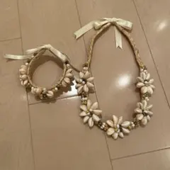 貝殻　ネックレス　ブレスレット　2個セットのサムネイル