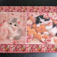 パネル猫ちゃん ハンドメイドポーチ 猫ちゃんポーチ フルーツ柄 - メルカリ