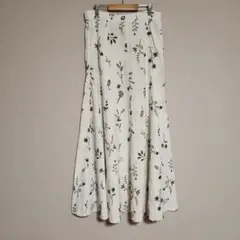 ZARA　ザラ花柄刺繍 ホワイト ロングスカート 　トール丈