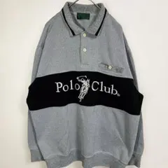 【個性派古着】Polo Club ポロシャツ風 スウェット 刺繍ロゴ　Lのサムネイル