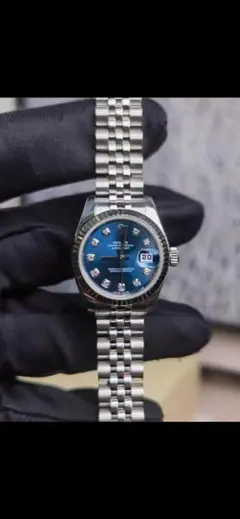 ROLEX 自動巻き時計 ダイヤモンドインデックス 青