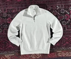 USA古着 プレーン ハーフジップ トレーナー ホワイト S
