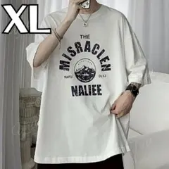 Tシャツ 半袖 クルーネック オーバーサイズ シンプル XL ホワイト 白