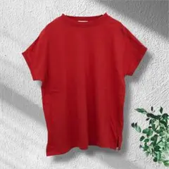アーヴェヴェ a.v.v クルーネック Tシャツ 【S】 半袖 無地 赤