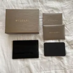 【箱付き】BVLGARI カードケース 黒ブラック レザー 革
