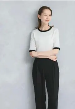 バイカラーコンパクトリブTシャツのサムネイル