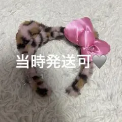 USJ ユニバ キティー ヒョウ柄カチューシャ ピンク 当日発送
