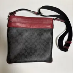 COACH　コーチ グレー レザー ショルダーバッグ
