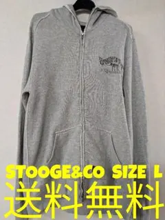 STOOGE&CO スウェット パーカー ダメージ加工 バックプリント L