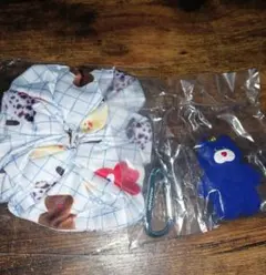 mojojojoくじ E賞シュシュ (ブルー) &カラナビ付き青ねこカプセルトイ