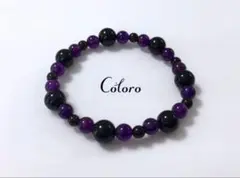 ☆ブラックオニキス・アメジスト・モリオン☆パワーストーン（天然石）ブレスレット☆