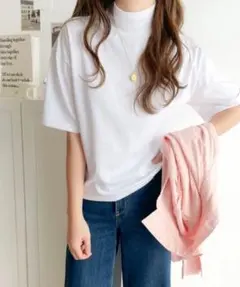 未使用　クラシカルエルフ　無地　シルケットハイネックカットソー