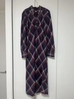 CHRISTIAN AUJARD チェック柄ロングワンピース