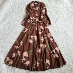 専用 L相当 インゲボルグ ロング ワンピース ベルト ユリ フラワー ポケット