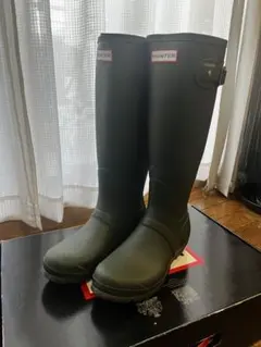 HUNTER ダークオリーブ ロングブーツ