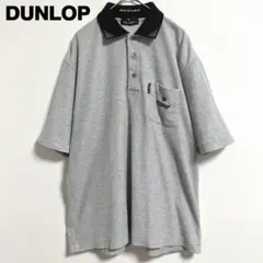 DUNLOP グレー 半袖ポロシャツ　LL ロゴ刺繍　スポーツ　ゴルフ　春夏のサムネイル