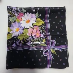 Christian Dior ハンカチ 花柄 リボン ブラックのサムネイル