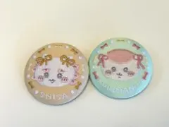 ちいかわ　　刺繍缶バッジ2 くりまんじゅう　シーサー　二つセット