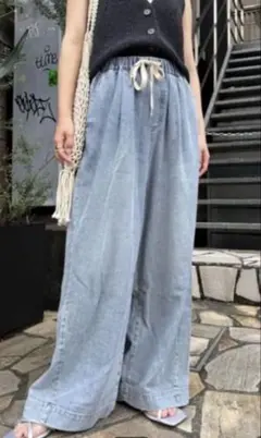 チャオパニック デニム ワイドパンツ