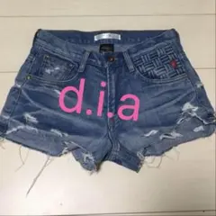 d.i.a. 24インチ ショートパンツ インディゴグレー Y2K 平成 ギャル d.i.a. 24インチ ショートパンツ インディゴグレー Y2K 平成 ギャル