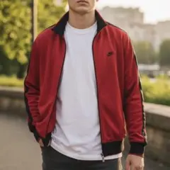 ☆NIKE★ トラックジャケット XL レッド×ブラック