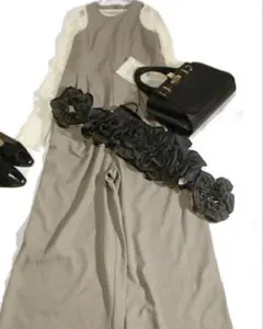 ANDRESD アンドレスド オケージョン パンツ M グレージュ×黒 新品