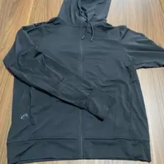 黒 メッシュ フルジップ パーカー