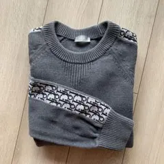 DIOR ディオール コットン オブリーク柄 ニットS グレー