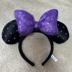 ミニーマウス風カチューシャ 黒と紫