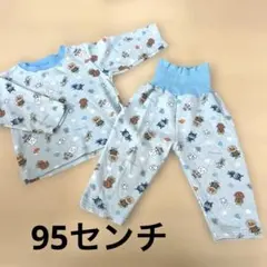 水色 アンパンマン柄 長袖パジャマ 95cm