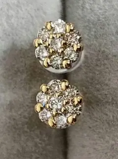 K18 天然ダイヤモンド　ピアス　0.5ct