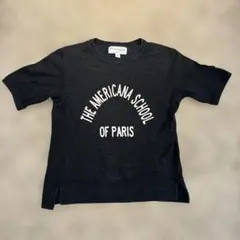 Americana カレッジロゴ スウェットT 黒