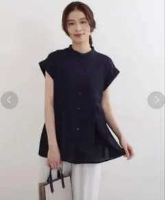 新品　ナチュラルビューティーベーシック ワイドタックシャツ ネイビー