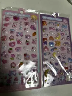 BONBON DROP ぷくぷくシールセット 2シート　うさぎ　いぬ？