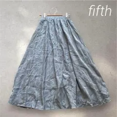 315✳︎フィフス【F】水色/フレアロングスカート/くすみ/ウエストゴム