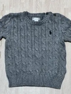 Ralph Lauren ケーブルニットセーター 24Mグレー