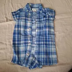 子供用 半袖 チェックシャツ ポロ