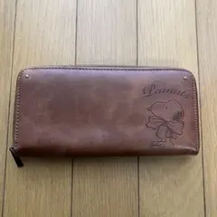 PEANUTS スヌーピー 長財布　ラウンドファスナー　ブラウンのサムネイル