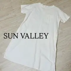 【匿名配送】SUN VALLEY 半袖コットンワンピース　膝下丈のサムネイル
